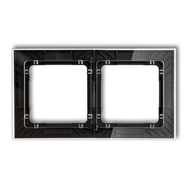 DECO Ramka uniwersalna podwójna transparentna DECO Art - efekt szkła (ramka: transparentna; spód: cz