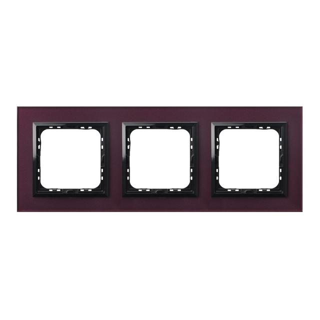 SONATA Ramka potrójna - kolor śliwka szkło