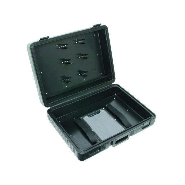 Kufer z tworzywa sztucznego 565x410x170 mm, pusty, na zaciski do drążków uziemiających fi 30/40 mm