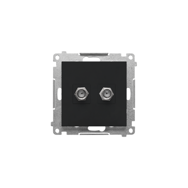 Simon 55 Gniazdo antenowe typu /F/ podwójne Do instalacji indywidualnych Czarny mat