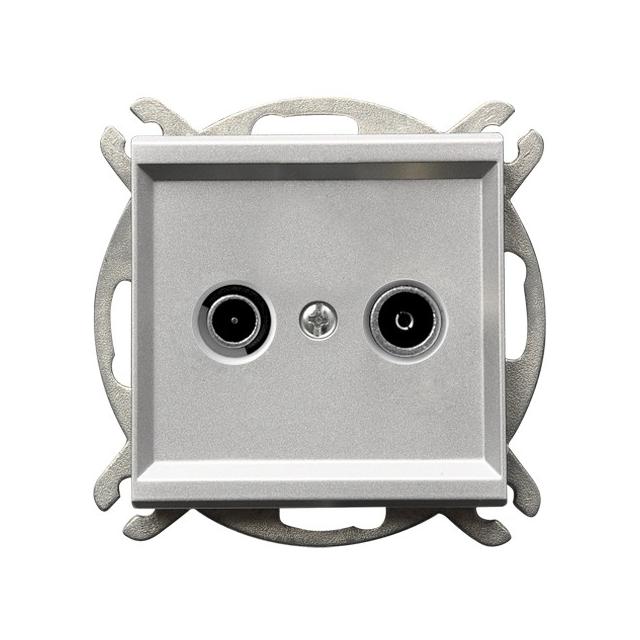 SONATA Gniazdo RTV końcowe - kolor srebro mat