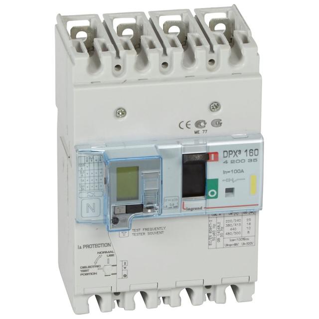 Wyłącznik DPX3 160 Z Zab. R-Pr. 4P 100A 16kA 420035 LEGRAND