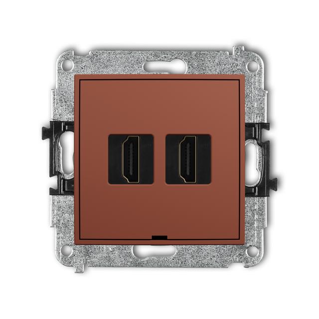 ICON Gniazdo podwójne HDMI 2.1 8K terakota 63IHDMIBO-6 KARLIK
