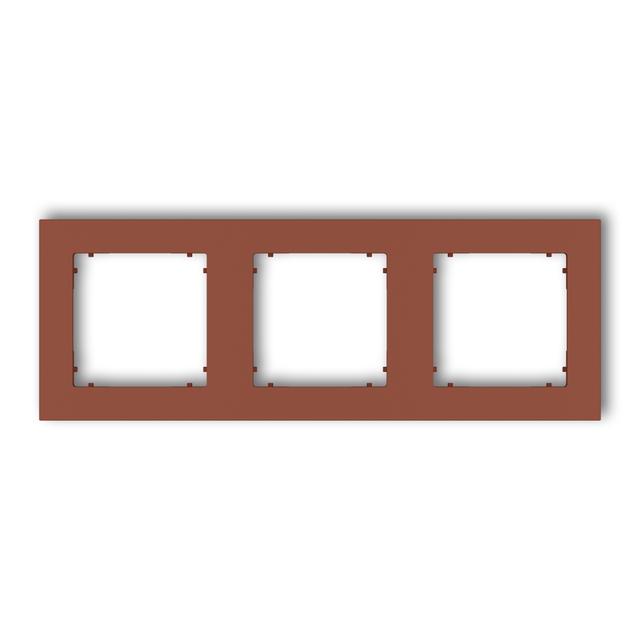 MINI Ramka uniwersalna potrójna kwadratowa z tworzywa terakota