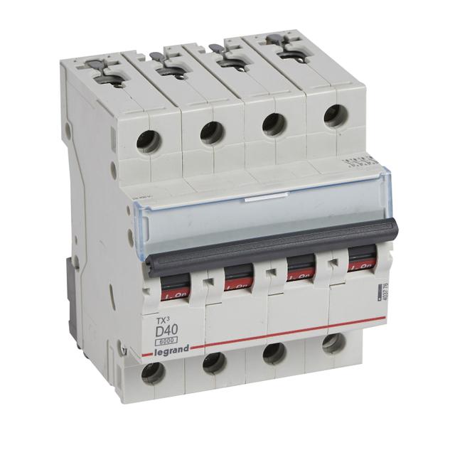 Wyłącznik Nadprądowy S 304 4P D40A 6kA TX3 403776 LEGRAND