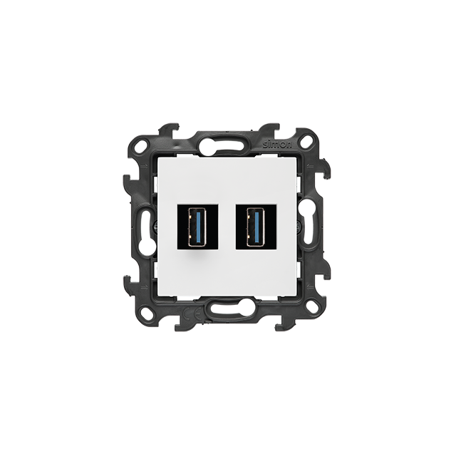 Simon 24 Gniazdo USB A 3.0 podwójne biały NGUSB23.01/11
