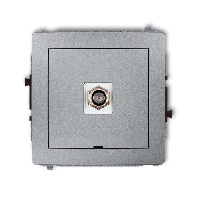 DECO Mechanizm gniazda antenowego pojedynczego typu F (SAT) niklowany, bez pola opisowego srebrny me