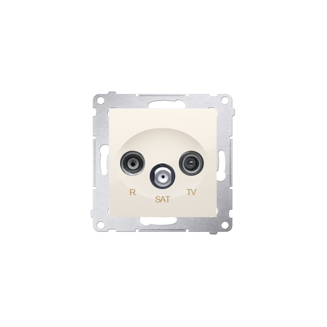 Simon 54 Gniazdo antenowe R-TV-SAT przelotowe kremowy
