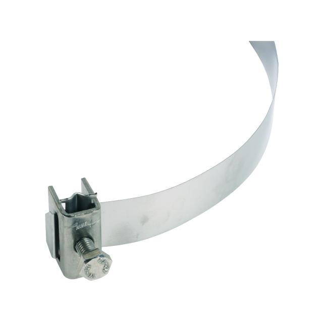 Obejma taśmowa z zaciskiem, szer. 25 mm, stal nierdzewna NIRO