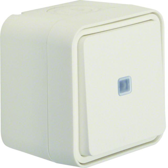 BERKER W.1 Łącznik uniwersalny z podświetleniem kontrolnym kompletny IP55 biały 31763502 HAGER