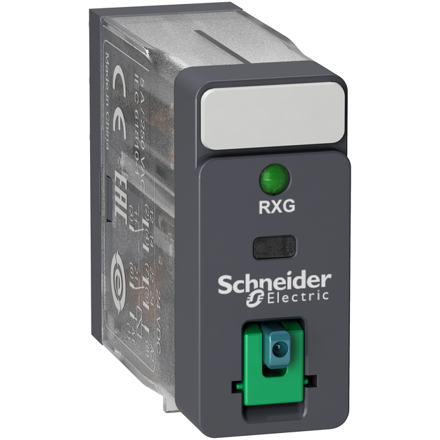Zelio Relay Przekaźnik interfejsowy z przyciskiem test oraz LED 12V DC 5A 2 styki C/O RXG22JD Schneider