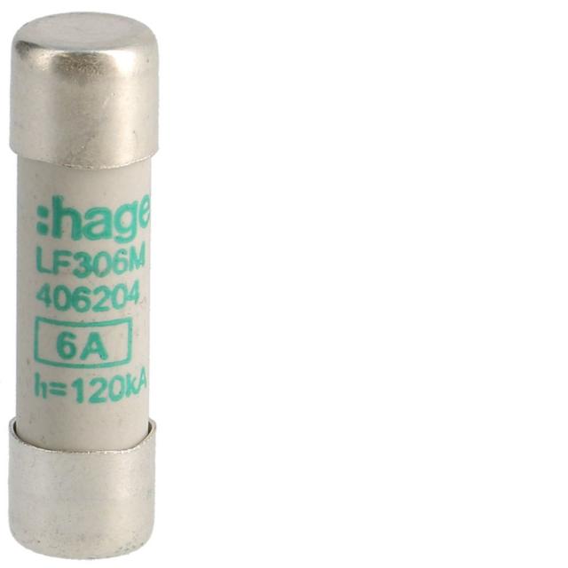 Wkładka bezpiecznikowa cylindryczna CH-10 10x38mm aM 6A 500VAC LF306M HAGER