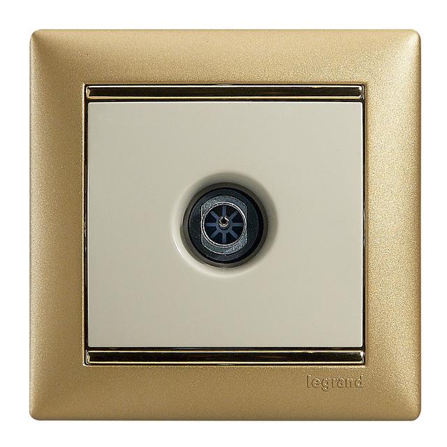 VALENA - GNIAZDO KOŃCOWE TV 2400MHZ 1.5DB KREMOWE, Legrand