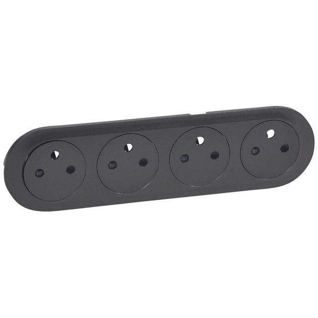 CELIANE - Plakietka płaska do gniazd 4 x 2P+Z zespolonego 16 A - 250 V~ grafitowa, Legrand