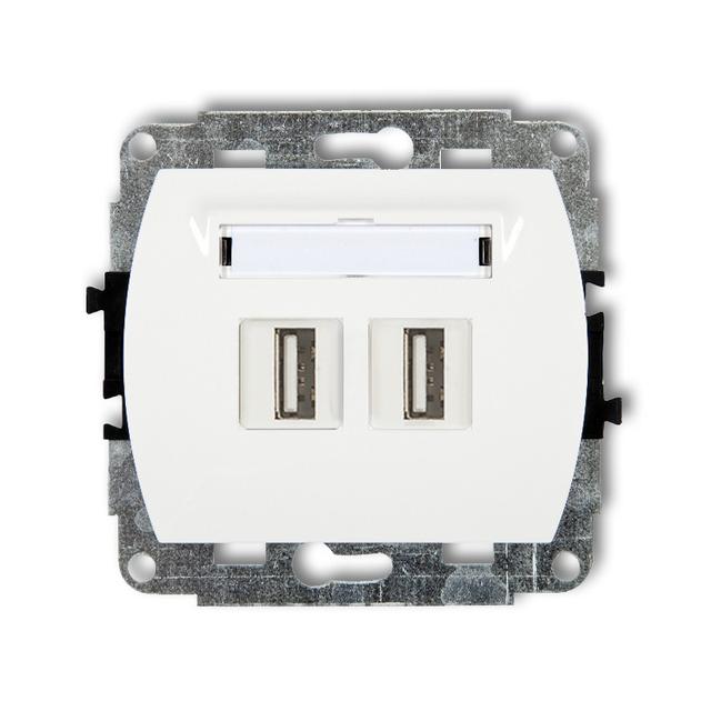 TREND Mechanizm gniazda podwójnego 2xUSB A-A 2.0 biały