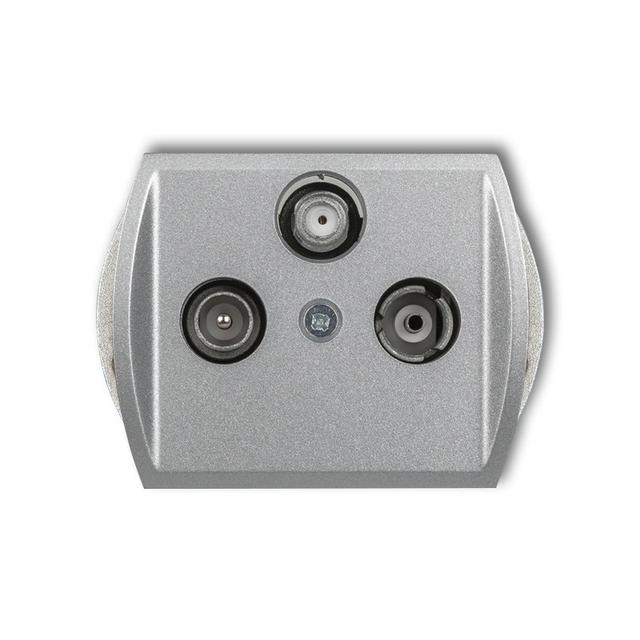 TREND Mechanizm gniazda abonenckiego RTV-SAT przelotowego 10dB srebrny metalik