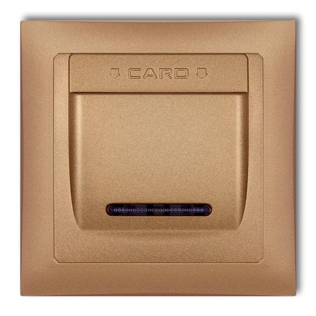 DECO Łącznik hotelowy z ramką uniwersalną pojedynczą z tworzywa DECO Soft złoty metalik