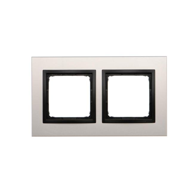 Simon 54 NATURE WMDZ-0120xS-081 Ramka 2-krotna Nature-Metal, SATYNOWA NOC, IP20/IP44. (IP44-należy z DRN2/81 KONTAKT