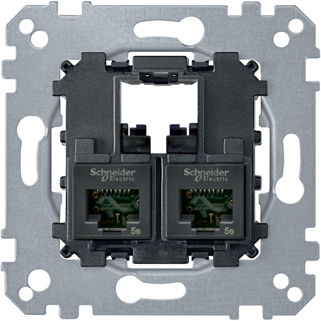 Merten - Mechanizm gniazda teleinformatycznego komputerowe 2xRJ45 kat 5e utp MTN4575-0002 SCHNEIDER