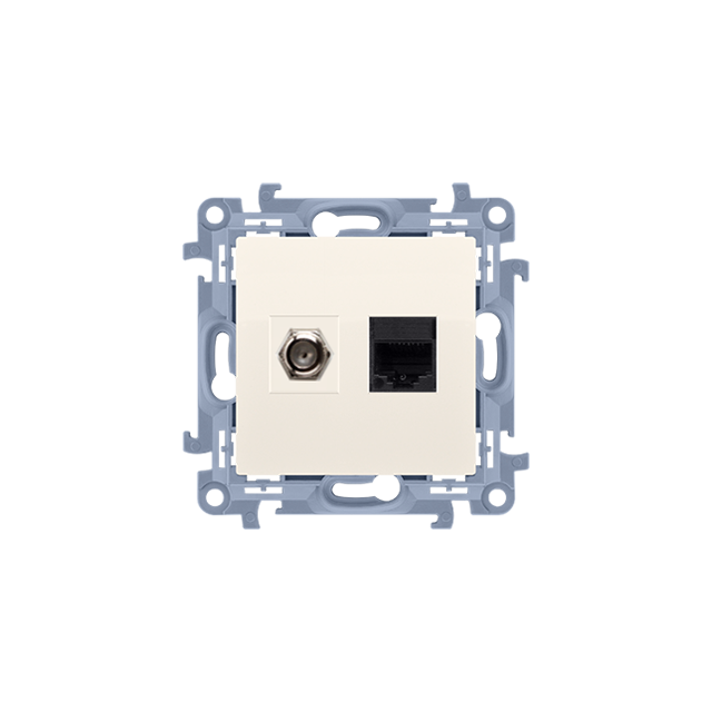 Simon 10 Gniazdo antenowe typu ''F'' + RJ45 kat.5e krem CASFRJ455.01/41 KONTAKT