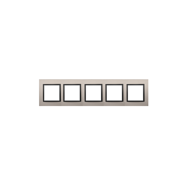 Simon 54 NATURE WMDZ-0150xS-081 Ramka 5-krotna Nature-Metal, SATYNOWA NOC, IP20/IP44. (IP44-należy z DRN5/81 KONTAKT