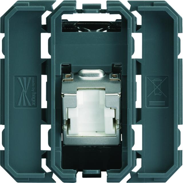 gallery Gniazdo informatyczne RJ45 kat 6A STP wyjście pod kątem 45°, 2M