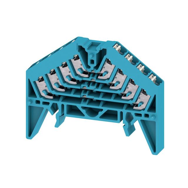 PRV 4 BL 35X15 WS Zacisk rozdzielacza krosowego, PUSH IN, 1.5, 250, 10 A, liczba przyłączeń: 16, TS 35 x 15, niebieski, kolor elementów uruchamiających: biały /20szt./ 1173920000 WEIDMÜLLER