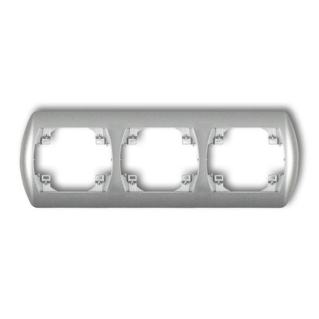 TREND Ramka pozioma potrójna srebrny metalik