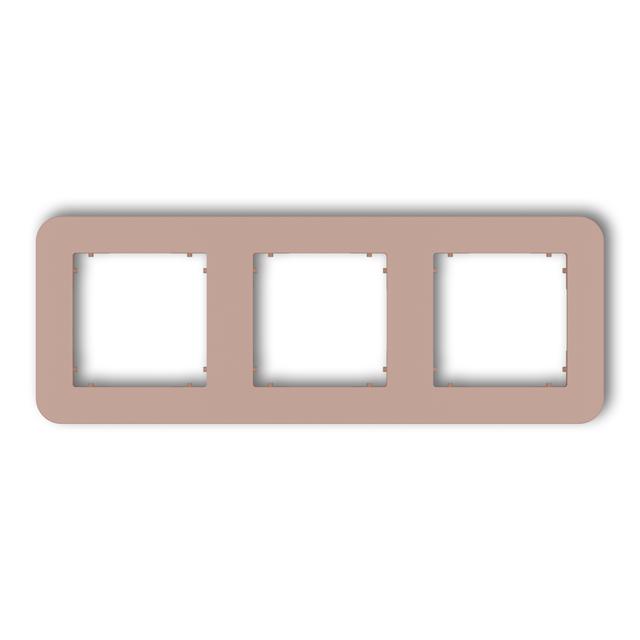 MINI Ramka uniwersalna potrójna zaokrąglona z tworzywa łososiowy