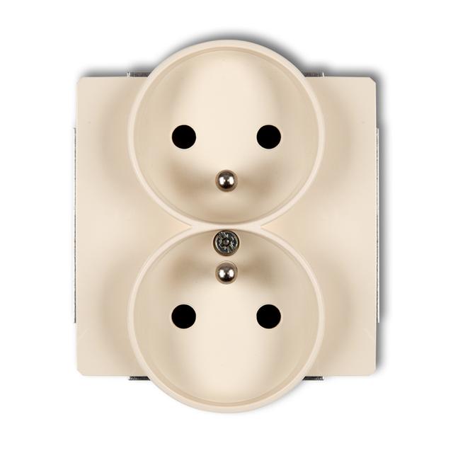 DECO Mechanizm gniazda podwójnego do ramki DECO Soft z uziemieniem 2x(2P+Z) (przesłony torów prądowy