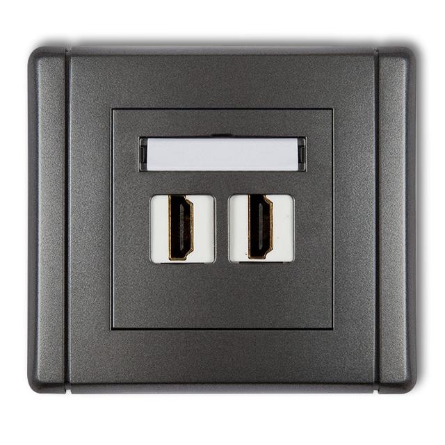 FLEXI Gniazdo podwójne HDMI 2.0 grafitowy