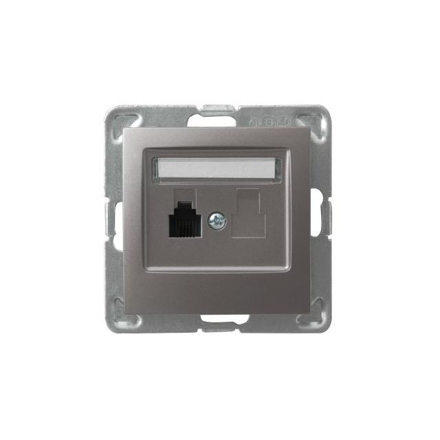 IMPRESJA Gniazdo telefoniczne pojedyncze - kolor tytan