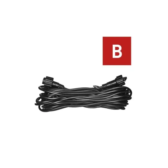 Oświetlenie łączone Profi - przedłużacz 10m, czarny przewód, IP44