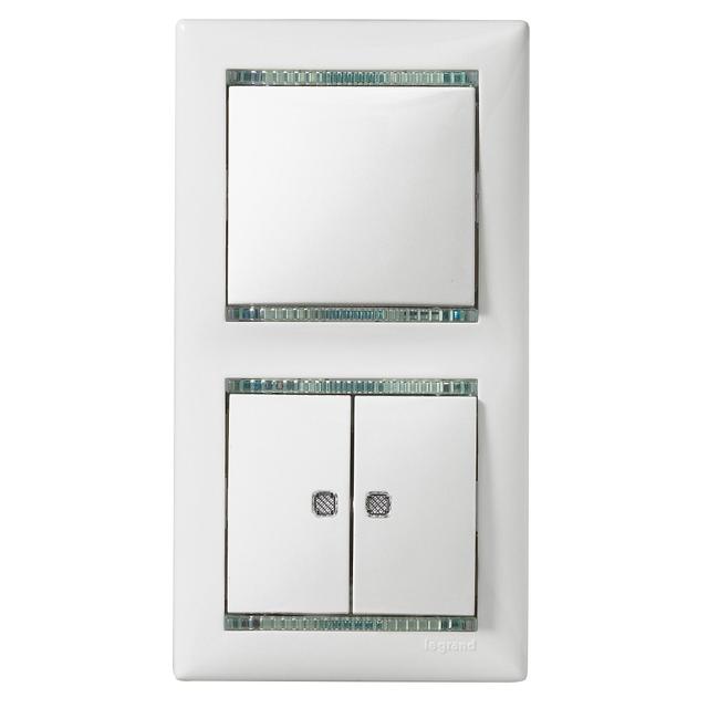 VALENA ŁĄCZNIK SCHODOWY PODWÓJNY PODŚWIETLANY KREM 10AX-250~, Legrand