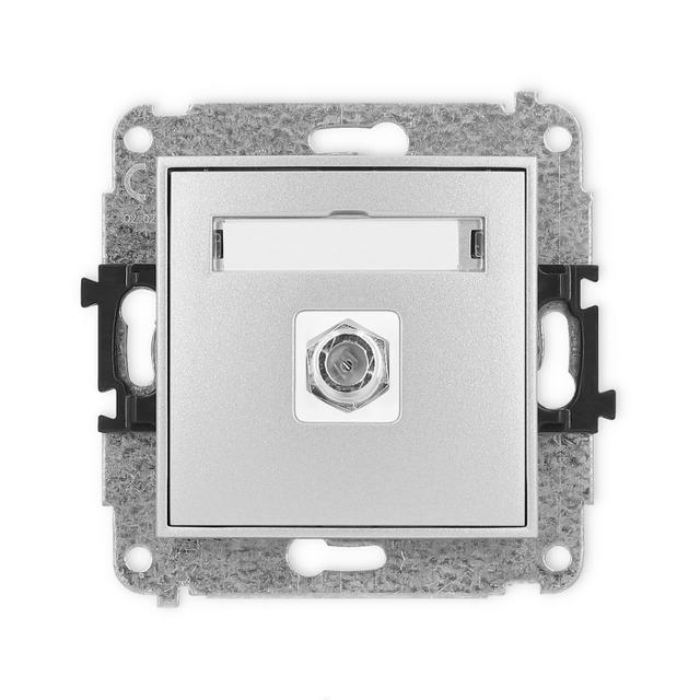 ICON Mechanizm gniazda antenowego pojedynczego typu F (SAT) niklowany srebrny metalik