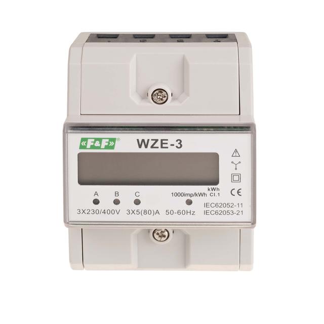 Trójfazowy licznik zużycia energii 80A MID WZE-3 F&F