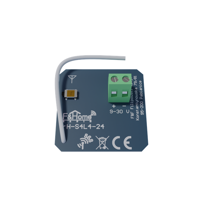 Moduł elektroniki 4-kanałowego nadajnika F&Home RADIO do panela szklanego, 9-30V DC