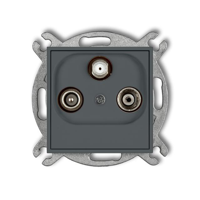 ICON Mechanizm gniazda abonenckiego RTV-SAT końcowego multimedialnego (Internet) grafitowy mat