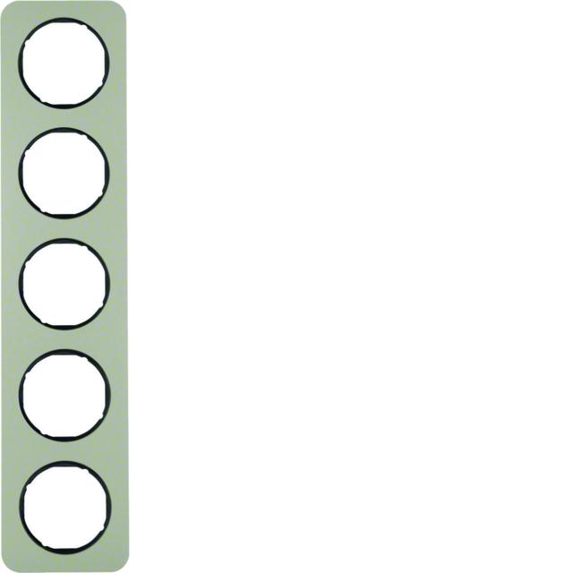 BERKER R.1 Ramka pięciokrotna stal szlachetna/czarny 10152104 HAGER