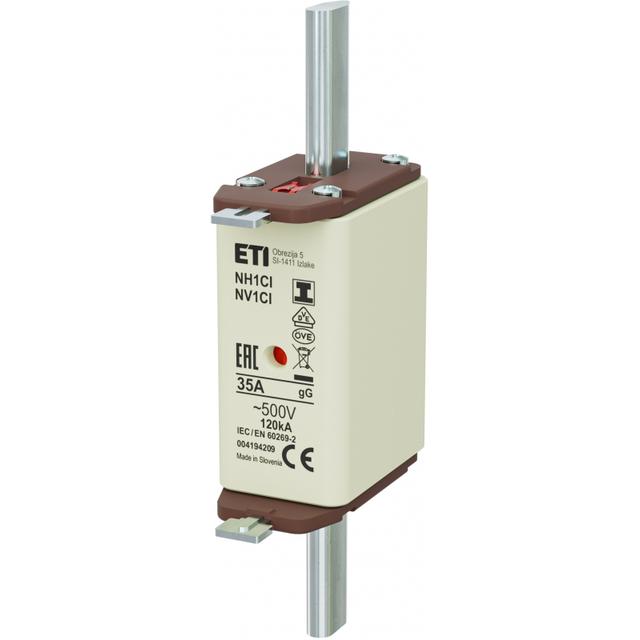 Wkładka topikowa NH zwłoczna KOMBI Zaczepy izolowane NH1C/I gG 35A 500V 004194209 ETI
