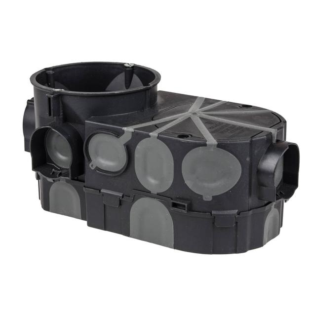 E550 ,  Puszka podtynkowa szeregowa do elektroniki, z membranami przebiciowymi O 60mm, czarna