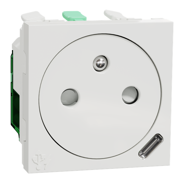 Gniazdo z USB C 10,5W Unica białe NU301518E Schneider