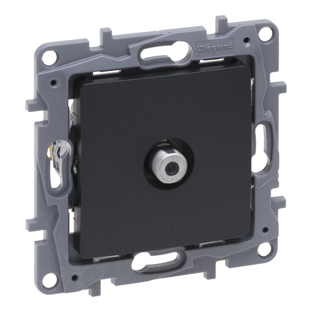 NILOE SELECTION - GNIAZDO TV -  TYPU F  KOŃCOWE DO INSTALACJI TYPU GWIAZDA 1 DB ANTRACYT, Legrand