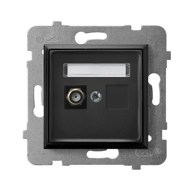 ARIA Gniazdo antenowe typu F pojedyncze - kolor czarny metalik