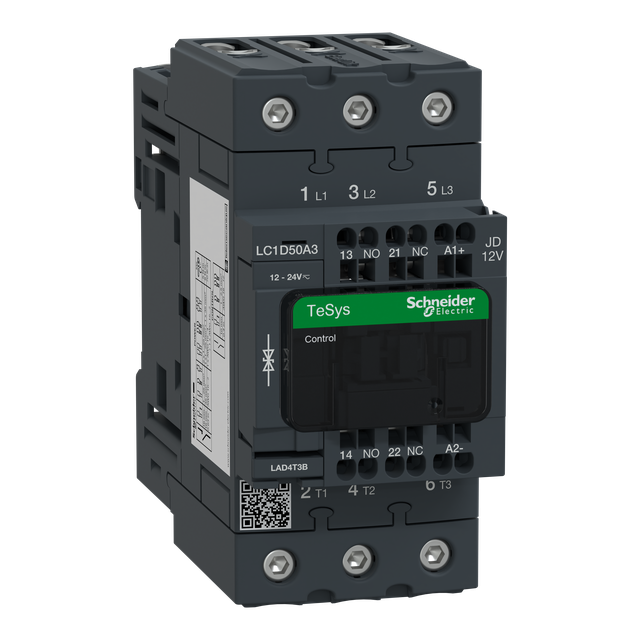 Stycznik mocy TeSys D 50A 3P 1NO 1NC cewka 12VDC zaciski EVK sprężynowe