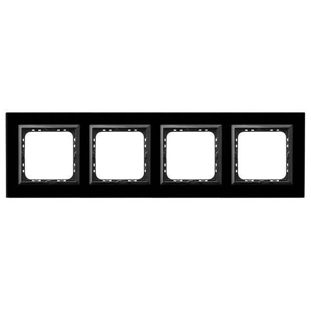 SONATA Ramka poczwórna - kolor czarne szkło R-4RGC/32/25