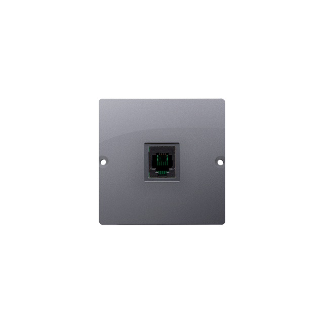 Simon Basic Gniazdo telefoniczne RJ11 uniwersalne pojedyncze Montaż na łapki lub wkręty srebrny mat