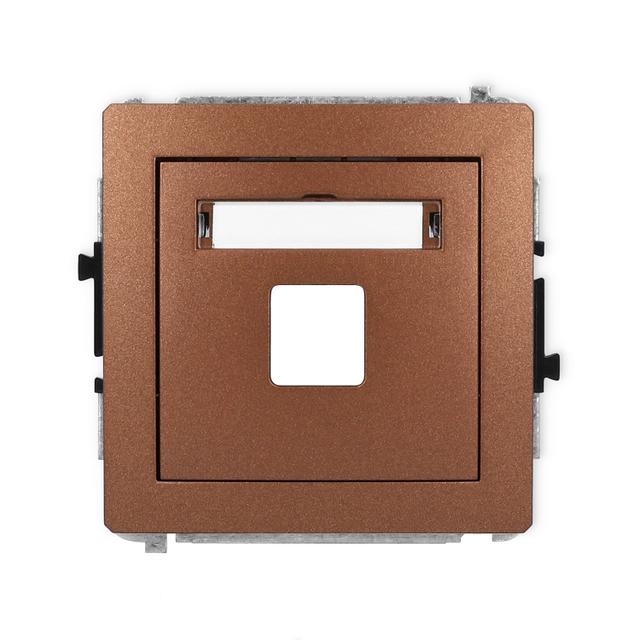 DECO Mechanizm gniazda multimedialnego pojedynczego bez modułu (standard Keystone) brązowy metalik