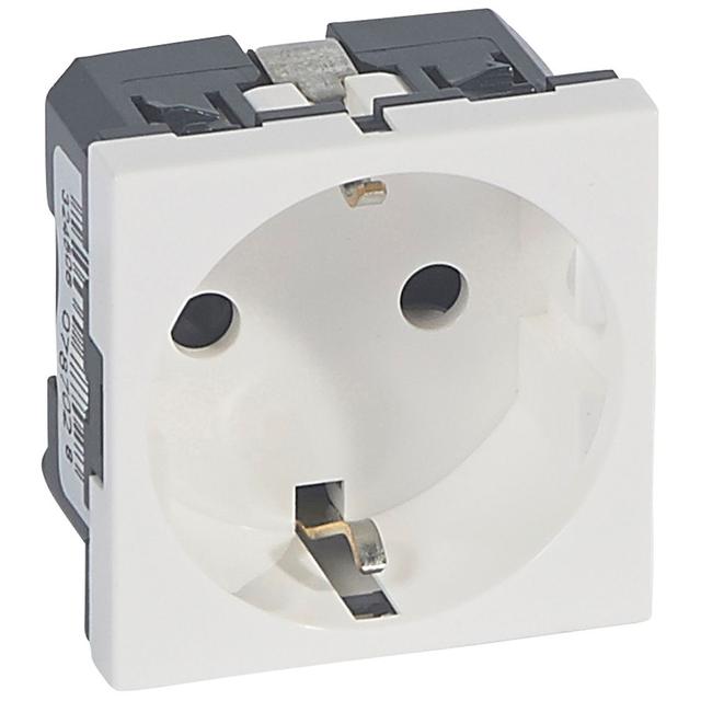 Mosaic Gn 2P+Z Schuko Podłączane Przez Zaciski Śrubowe-2 Moduły Białe Antybak 16A-250V 078702 LEGRAND