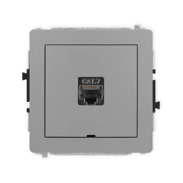 DECO Mechanizm gniazda komputerowego pojedynczego 1xRJ45, kat. 7, ekranowany, 8-stykowy, bez pola op